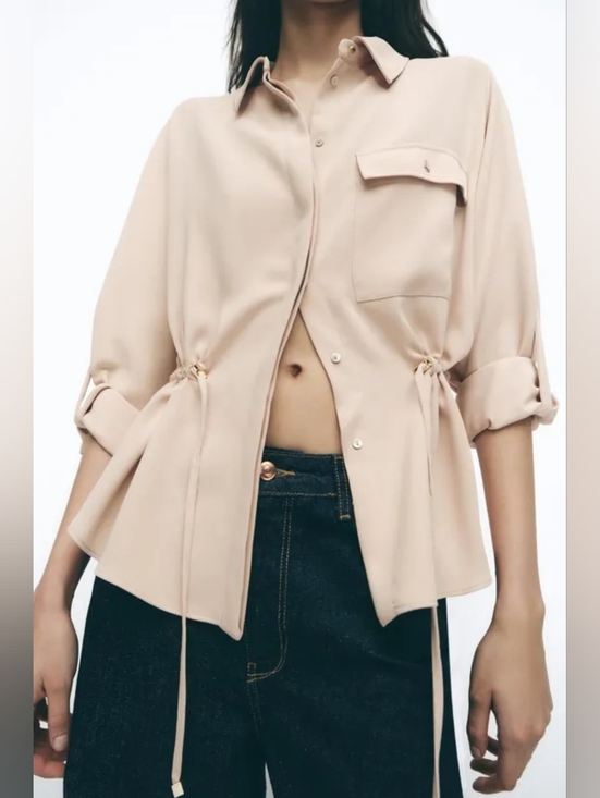 Zara Tops - Zara Safari Crepe Top Jacket